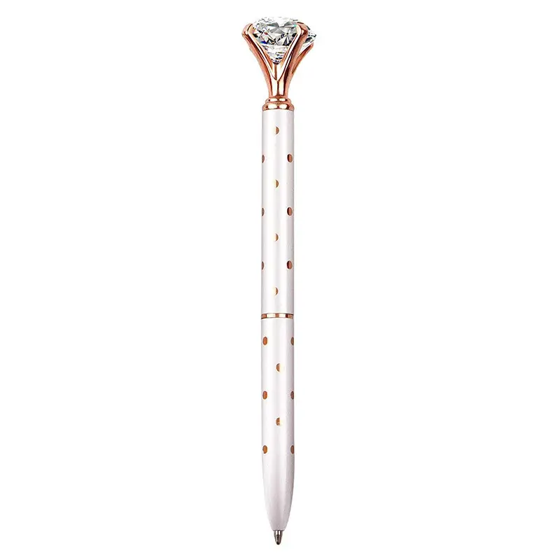 YS43 New Private Logo Pink Top Queen With Custom A Pope Shape Black Ink Gel Ball pens Metal Crown Rose Gold Ballpoint Pen
