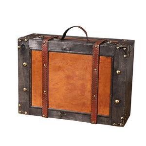 Mystic Arts Vintage Wooden <b>Suitcase</b> Retro Decorative Prop Storage Box Antiquity Style - Product Image 5
