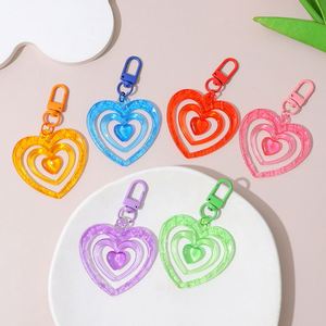 Sweet Acrylic Heart-shaped Pendant Keychain for Girls, Mobile Phone Hanger, Bag <b>Accessory</b>, Pendant for Bags - Product Image 3