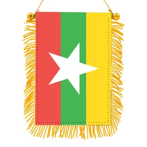 Mini bandiera Banner specchietto retrovisore con frange a doppia faccia Myanmar la repubblica dell'unione della bandiera filippine