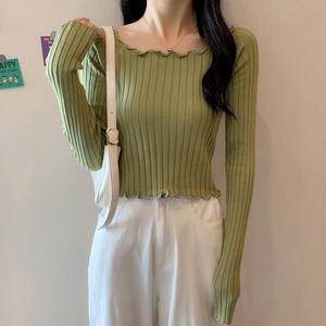 Suéter de punto fino de manga corta y larga para niña, estilo holgado, venta al por mayor - Product Image 4