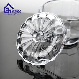 Barattolo di vetro elegante a forma di zucca con coperchio in vetro trasparente zucchero Snack ciotola da portata di frutta con coperchio vaso di vetro di zucca all'ingrosso - Product Image 4