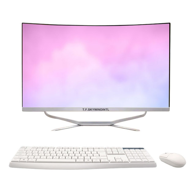 24 Inch Curved Screen 256GB SSD All in One Computer Set Support I3 I5 I7 Desktop All in One PC