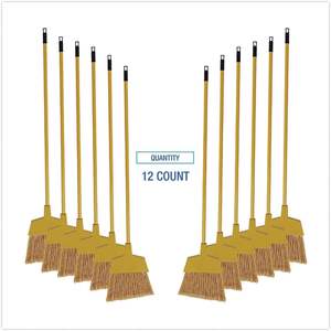 Balais de sol Boardwalk BRMAXIL 42 pouces à tête inclinée en fibre de maïs jaune, 12 par carton - Product Image 2