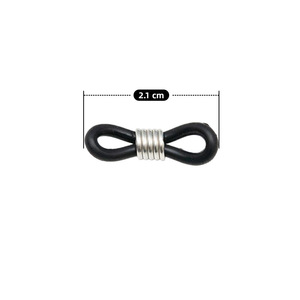 Anneau en silicone, crochet pour chaîne de lunettes, boucle pour cordon de masque, en caoutchouc et métal, durable, design en forme de huit, pour accessoires de bijouterie - Product Image 3