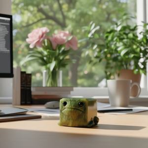 Venta al por mayor de talla cuadrada de rana con ojos inocentes de jaspe Xiuyan, decoración divertida y creativa para escritorio y jardín, regalo de cumpleaños perfecto - Product Image 6