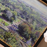 Peintures décoratives de paysages européens et de fleurs, art mural vintage, cadre en bois, toile de luxe à suspendre pour la maison, mariage