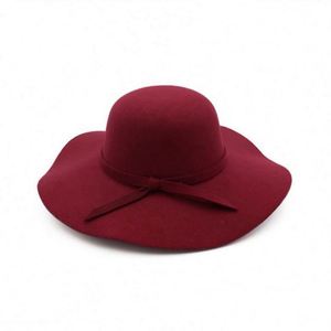 Chapeaux Fedora en feutre à large bord, couleur unie, décontractés, pour femmes, hiver - Product Image 4