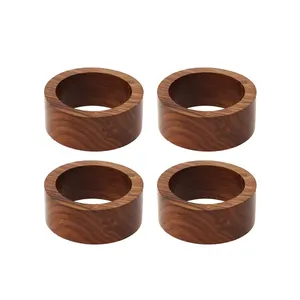 Round Shaped Wooden Acacia Napkin Ring For Wedding