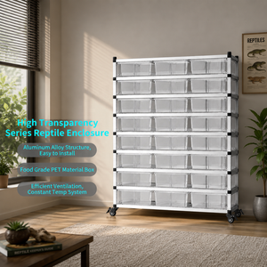 Terrario de Reptiles Resistente a Impactos de 10 Niveles y 30 Cajas, Gabinete con Tubos Transparentes de PET y Marco de Aleación para Geckos, Pitones y Lagartos - Product Image 5