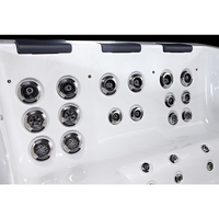 Spa extérieur moderne pour 7 personnes, de forme carrée, avec jets multiples, bain à remous massant, système Balboa, respectueux de l'environnement