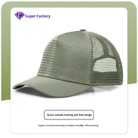 Gorra de béisbol de malla de 6 paneles de alta calidad, nueva, fresca y transpirable, con visera de pico de pato ampliada y profunda, y hebilla dorada de cobre común.
