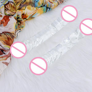 Nuevo consolador de dragón de dos cabezas transparente, vibrador de masturbación femenina real y de cristal, autodefensa para homosexuales - Product Image 4