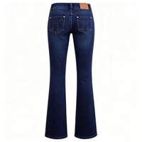 Jean évasé rétro pour femme, taille très basse, coupe bootcut, en denim, pour un look léger et élégant pour la soirée