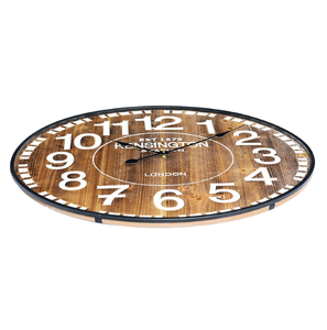 24 Inch Rustic Wood Plank and Metal Farmhouse Wall Clock for Home Living Room <b>Kitchen</b> Office Wall Decor - Product Image 2