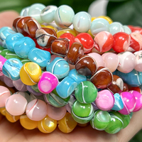 Manik-manik Cangkang Air Tawar Alami Berwarna-warni 7mm, Manik Spacer Longgar Tidak Beraturan untuk Pembuatan Perhiasan DIY, Aksesoris Anting Kalung