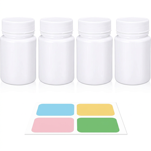 Bouteille en plastique pharmaceutique noire de 80 ml en HDPE, cylindrique, anti-odeur, à prix d'usine, avec écran de sécurité enfant pour pilules et médicaments - Product Image 1