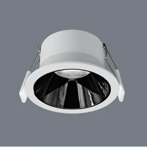 สปอตไลท์ LED สําหรับโคมไฟบ้านโรงแรมสีดํา COB โคมไฟเพดานแบบฝังหมุนไฟ LED น้ําท่วม 3 W 5 W 7 W 9 W 12 W 15 W