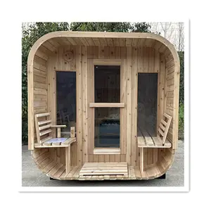 Solid Wood Outdoor Cube Outdoor Family Sauna Room