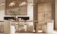 Table à manger rectangulaire contemporaine de luxe Montecito, design élégant en marbre pour un ensemble de meubles de salle à manger de luxe