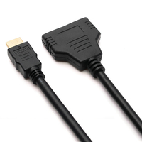Venta al por mayor 1080P HDMI 1x2 puerto divisor macho a hembra Cable para DVD HDTV Xbox PS3 PS4 STB proyector para altavoz Monitor de cámara