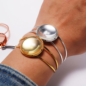 Double-Lined <b>Bracelet</b> Base Round Adjustable <b>Copper</b> Plated For <b>Bracelet</b> Making Silver Gold Antique Bronze Rhodium Gunmetal Rose - Product Image 2