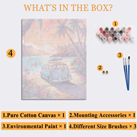 Kit de toile à peindre par numéros personnalisé, toutes tailles, fait main, avec contour clair et loupe, peinture comestible sous vide
