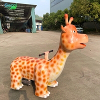 Trottinette Dinosaure Girafe Gecai pour Enfants, Voiture à Roulettes en Forme d'Animal Dinosaure pour Centre Commercial, Parc, Aire de Jeux