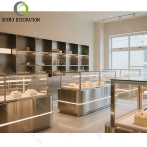 Productos de Tendencia: Vitrina Exhibidora de Pasteles de Acero Inoxidable y Vidrio, Fácil de Limpiar, Vitrina Personalizada para Pan con Luz, Mobiliario para Panadería - Product Image 2