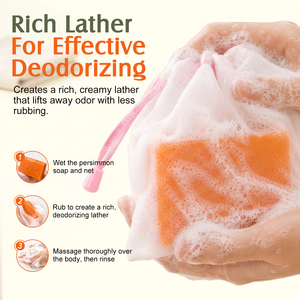 Sapone Naturale al Cachi Ikzee con Estratto di Cachi e Burro di Karité, Detergente Deodorante per il Corpo per una Freschezza Duratura - Product Image 2