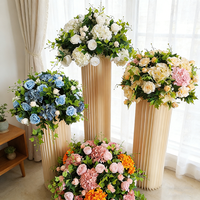 Boule de fleurs artificielles de haute qualité (rose et hortensia) pour centre de table de mariage, décoration en soie pour scène, vitrine et hall d'exposition