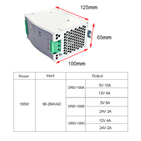 Alimentation à découpage AC-DC sur rail DIN ZJIVNV 100W, entrée 90-264VAC, double sortie DC 5V/12V/24V 3A/10A, efficacité 85%, pour IoT industriel