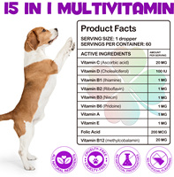 Oimmal Chien Gouttes Multivitamines Peau Manteau Coeur Os Articulations Santé Label Privé Naturel Liquide Supplément Multi-Vitamines pour Animaux de Compagnie