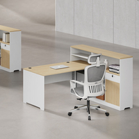 Poste de travail moderne à panneaux en bois Mobilier de bureau Poste de travail partenaire partagé pour l'environnement de bureau moderne