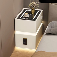 Mesita de Noche Moderna de Madera Maciza con Cerradura y 2 Cajones, Gabinete con Carga Inalámbrica Inteligente, Color Personalizado, Almacenamiento para Dormitorio