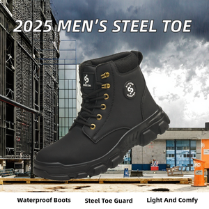 2025 New Model Factory-direct Construction <b>Work</b> Boots <b>Waterproof</b> Lightweight with Steel Toe Men's Safety Shoes - Product Image 2