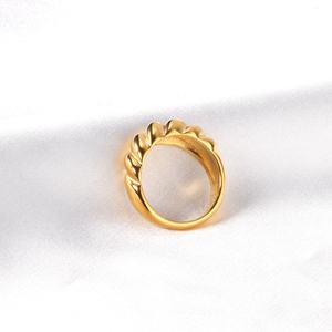 Anillos de Acero Inoxidable con Baño de Oro de 18K, Estilo Croissant, Modernos, Sencillos y a la Moda, para Mujer, en Oferta - Product Image 6