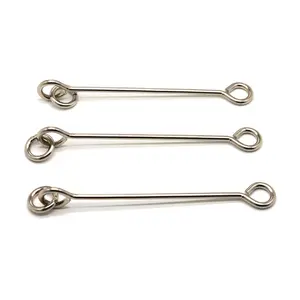 OEM Custom Metal Needles Plating Coating Stainless Steel 9-shaped Pin Spring Hook For Jewelry