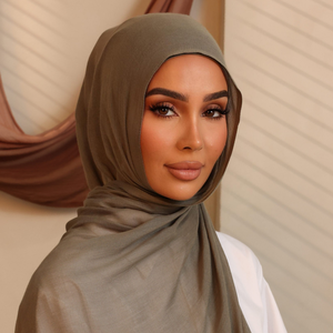 Châle Hijab Modal Écologique Femmes Musulmanes Léger Double Points Couleur Blocage Multifonction 180x70cm Traditionnel - Product Image 3
