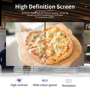 Tablero de Menú Digital para restaurante de comida rápida, pantalla comercial colgante, quiosco táctil de 32 pulgadas para interior, SDK, Android 7,1