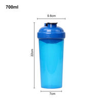 Botellas Mezcladoras de Proteínas para Gimnasio, de Plástico/Acero Inoxidable, 700 ml, Libres de BPA, con Logotipo Personalizado, Resistentes al Agua, Estilo Americano, Venta al Por Mayor