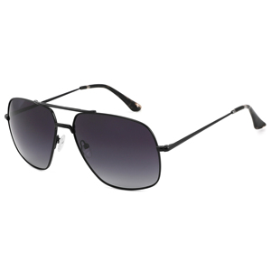 Lunettes de soleil polarisées carrées à double pont, monture métallique, protection UV400, en stock, logo personnalisé - Product Image 6