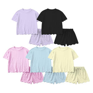 Ensembles de vêtements pour petites filles en coton décontracté à imprimé personnalisé, respirants, nouveaux modèles, vente en gros, assortis pour sœurs - Product Image 1