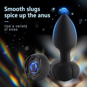 BANSEY Vente en gros de plug anal conique en silicone de 35 mm avec lumière, vibrateur anal rechargeable à 10 fréquences, produits pour adultes - Product Image 2
