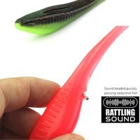 OEM 12cm 11g TPE Minnow Pêche à la traîne en eau salée Flasher Leurre Truite Appât souple Queue de pagaie Son Leurres de pêche Poissons d'eau douce Rivières