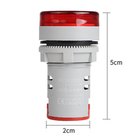 Voltmètre rond SINOTIMER ST16V - 5 couleurs, affichage LED 60-500V, trou de 22mm, voltmètre circulaire