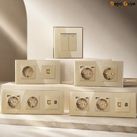 Prise murale industrielle double Schuko 16A norme européenne avec panneau en verre, double prise de courant, voyant LED, interrupteur, IP21