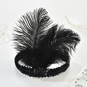 Mascarada <span class=keywords><strong>gran</strong></span> Gatsby <span class=keywords><strong>carnaval</strong></span> 1920s fiesta lujo mujer tocado pluma lentejuelas accesorios para <span class=keywords><strong>el</strong></span> cabello para traje de bola de Navidad - Product Image 4
