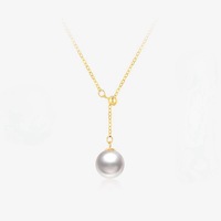 Collier pendentif goutte de perle en argent sterling plaqué or 14 carats, chaîne de collier pendentif goutte de perle en argent 925