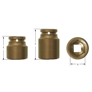 1/2 \ "Llave de vaso hexagonal a prueba de chispas Herramienta antichispas Mm22 - Product Image 1